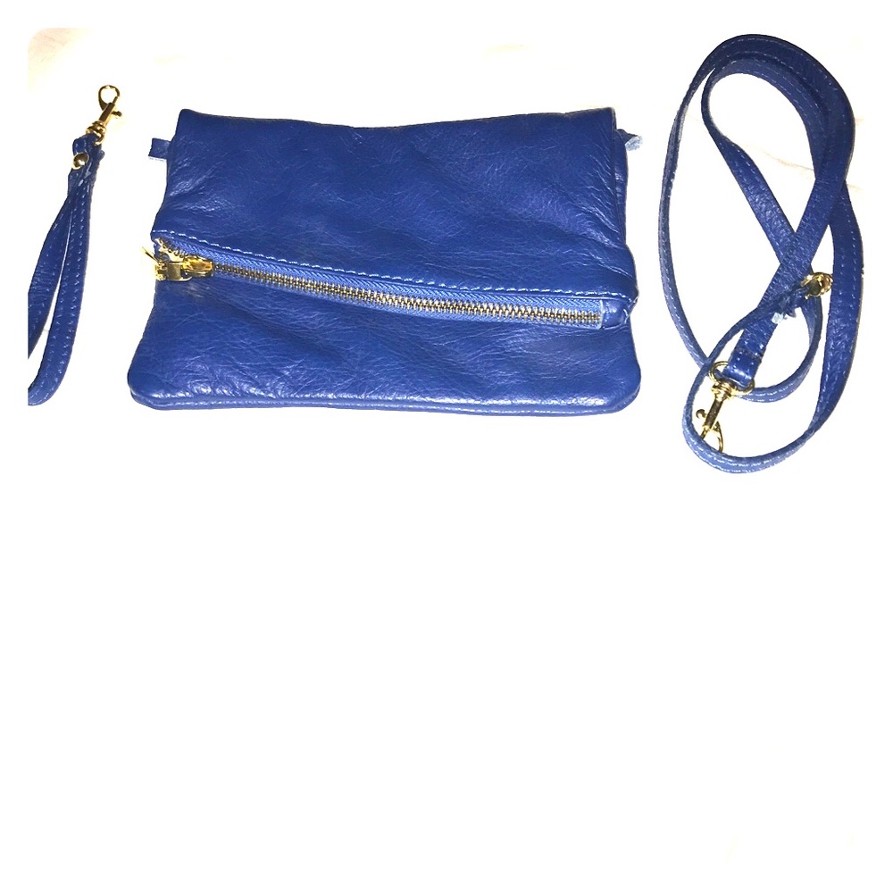 Italian leather cross body bag / clutch